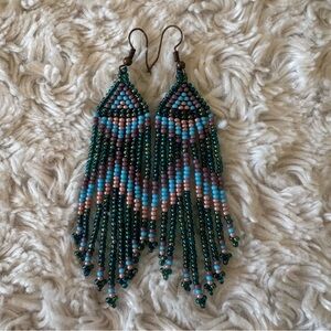 Handcrafted Beaded Fringe Earrings